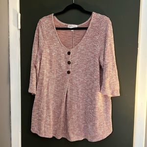 Red and White vertical stripped shirt - 2x